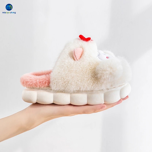 Børns søde bomuldsslippers bløde efterår vinter varme baby pige indendørs slippers ys23-hvid ys23-white 30-31