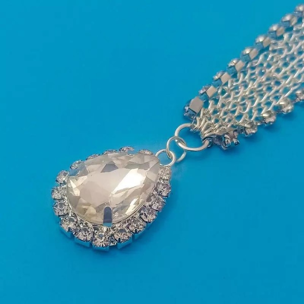 Vintage Hår Smykker/Boho Hår Smykker - Sølvkæder & Rhinestones