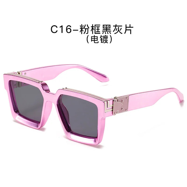 HW 86229 Luksuriøse Designer Solbriller i Punk Rock Stil, Tilpassede Overdimensjonerte Tykke Store Rammer, Millionær Solbriller for Menn C4 86229 Sunglasses