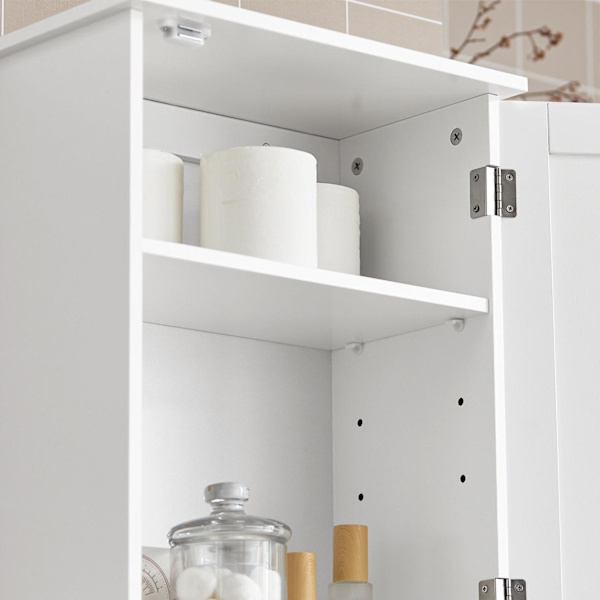 SoBuy vægskab, overskab, med 1 dør, badeværelsesmøbler BZR19- White Wall cabinet with 1 door