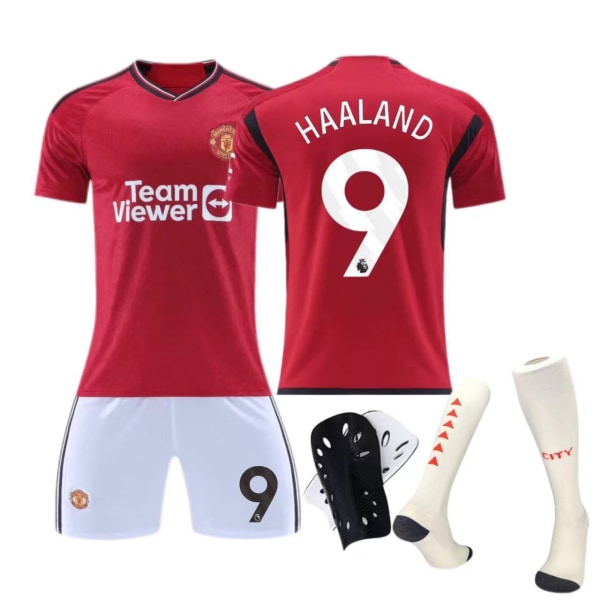 Manchester United hemmatröja nr. 10 Rashford fotbollsdräkt för vuxna för barn Size 9 socks + protective gear XXL
