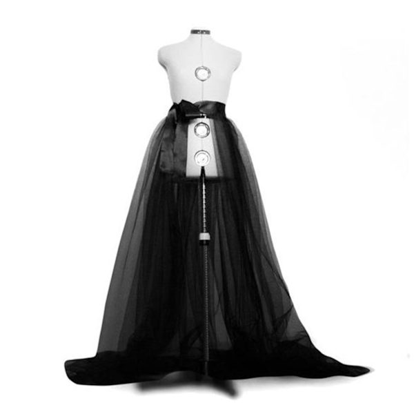 Kvinnors Tulle Tutu Lång Kjol Spets Upp Solid Färg För Fest black
