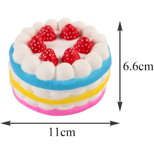 4,33\" Squishies Jumbo Långsamt Stigande Kawaii Färgglada Squishies Jordgubbstårta Doftande 1 St