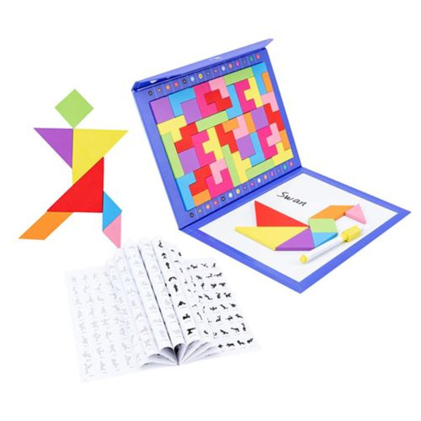 Multifunktionel Tangram Magnetisk Tetris Magnetisk Puslespil -