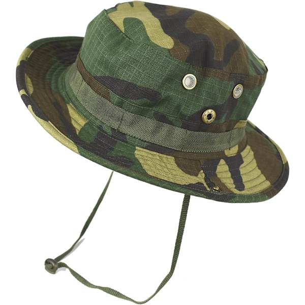 Boonie Tactical Fiskehatt Solskydd Visir Kamouflage för Camping Vandring Fiske Män Unisex WL