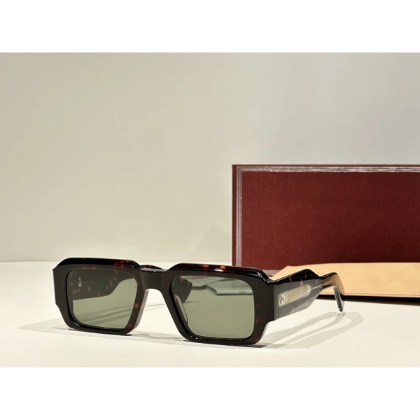 Kända märkesdesigner solglasögon för män och kvinnor Rektangel OEM ODM UV400 solglasögon retro glasögon klar ram gröna linser khaki green high top quality
