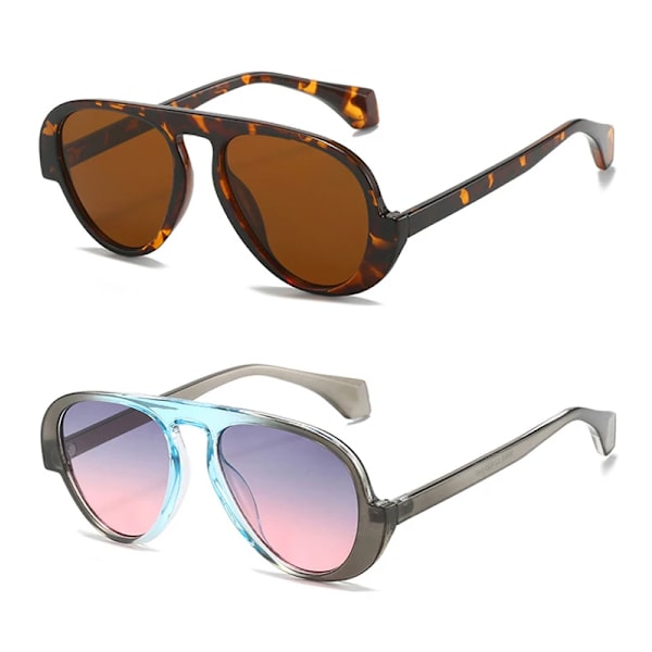 Pilot solbriller til mænd og kvinder med tilpasset logo leopard/tea