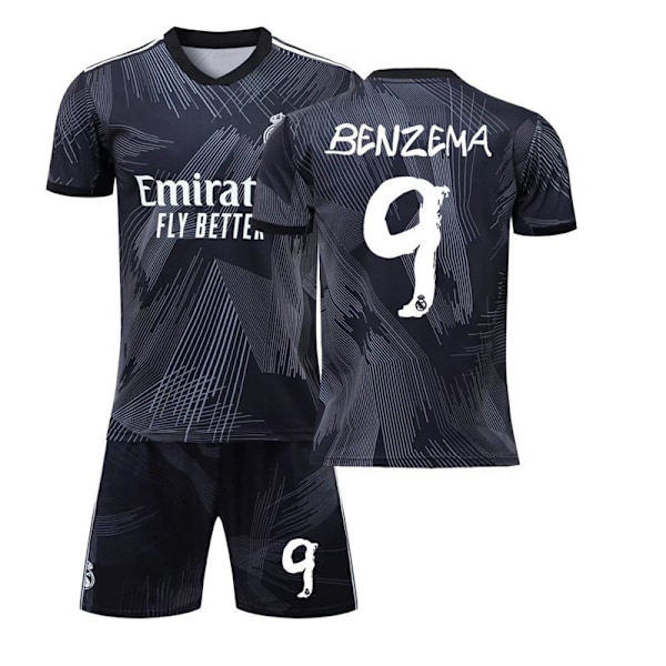22-23 Real Madrid 120-års jubilæums Y3 fælles trøjesæt nr. 9 Benzema nr. 20 Vinicius fodboldtrøje thailandsk udgave No. 9 + no socks Size 18 100-110cm