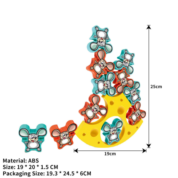 Morsomt balansert stabelt musestårn byggeklossespill for barn