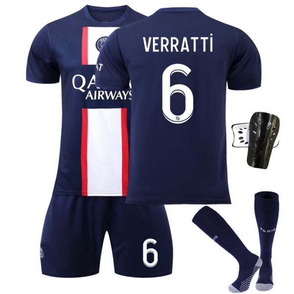 22-23 Paris hjemmebanetrøje nr. 30 nr. 7 Mbappe nr. 10 Neymar fodbolduniformssæt mænd Size 6 with socks + protective gear #2XL