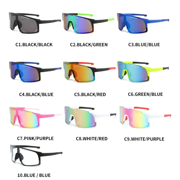 Engros Billige Mote Store Ramme En-Delte Solbriller for Kvinner og Menn Tilpassede Sykling Løping Fiske Merke Sports Solbriller C2 sport sunglasses