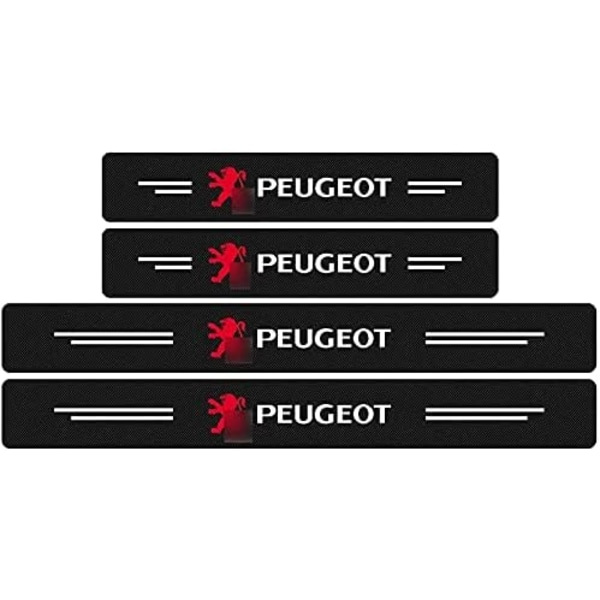4 st kolfiber trösklar för bildörrar, kolfiber trösklar, för Peugeots 107 108 206 207 308 307 508 3008, bilstyling tillbehör för trösklar