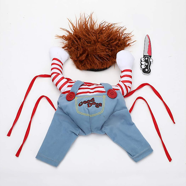 Hundkostymer Dödsdockan Chucky Kläder Husdjur Julfest Cos - I lager