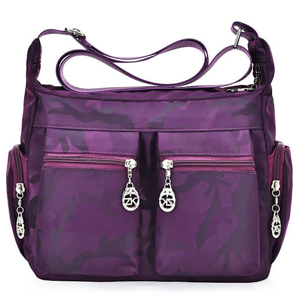 Damehåndtaske Skulderstrop Taske Trendy Ins All-Match Bærbar Dual-Use Casual Taske Gorgeous purple camouflage