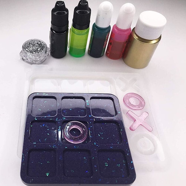XO Spelbräde Silikon Resin Form Kit DIY Silikonformar, för Epoxy Resin Spelform