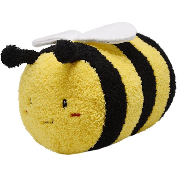 Fuzzy Bumblebee Fyldt Dyr med Smilende Ansigt og Hvide Vinger Super Sød Plys