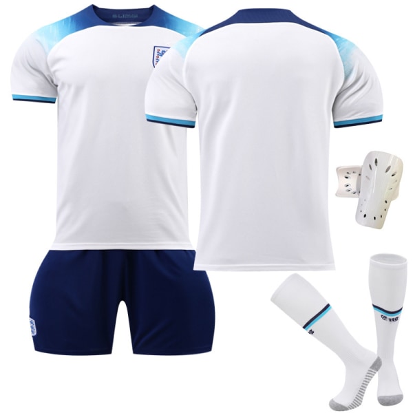 22-23 England hjemme VM-trøje nr. 9 Kane 10 Sterling 19 Mount 20 Foden fodbolduniform No size socks + protective gear #L