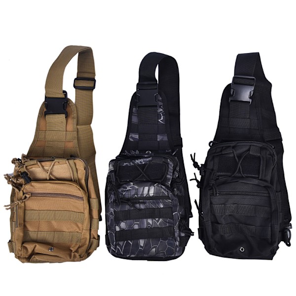 Herre Rygsæk Molle Taktisk Sling Brysttaske Assault Pack Messen Khaki Khaki