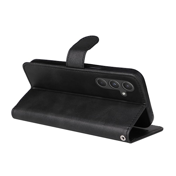SKALO Samsung A55 5G PU Læder Wallet Case - Flere Farver Sort(FQ) Black Black