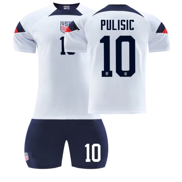 22-23 Maailmanmestaruuskilpailut USA:n kotijoukkueen jalkapallopaita nro 10 Pulisic 8 McKennie 11 Aaronson 13 Morris 2223 American Home No. 10 #24