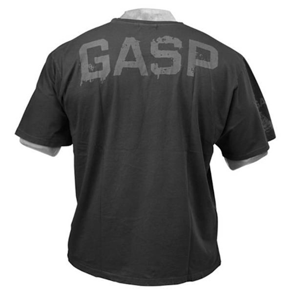 GASP Herre T-skjorte Print Sommer Casual Kort Ermet Tee Gym Sport Fitness Topper Svart-A Black-A XL