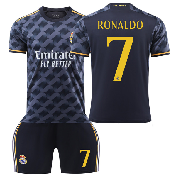 Real Madrid fotbollströja 23-24 Mbappe nr 10 avancerad version samling hem och borta Ronaldo tröja set version Mbappe No. 10 Socks & Gear Away Size L