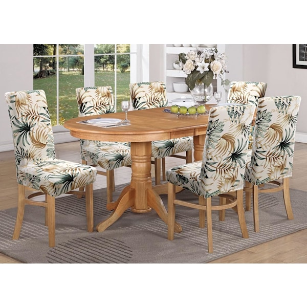 4-pack Julstolsöverdrag Elastiska Avtagbara Tvättade Matrum Blomma Mönster Flower Pattern 6