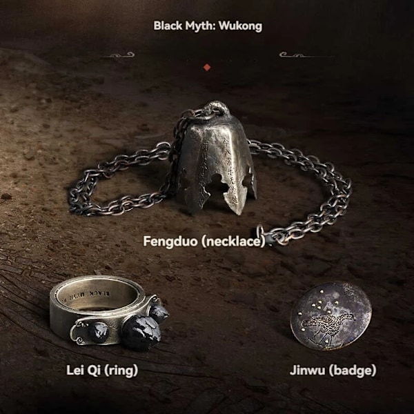 Spill Black Myth: Wukong-periferiutstyr Gull Hoop Ring Badge Vindklokmodell Replika Spill Prop Samleobjekt Ins Gaver Leker necklace