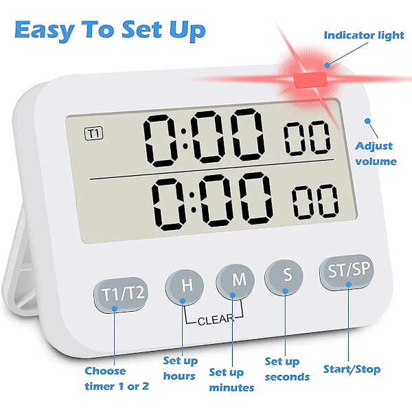 Digital Köktimer, Digital Magnetisk Köktimer, Hög Ljud