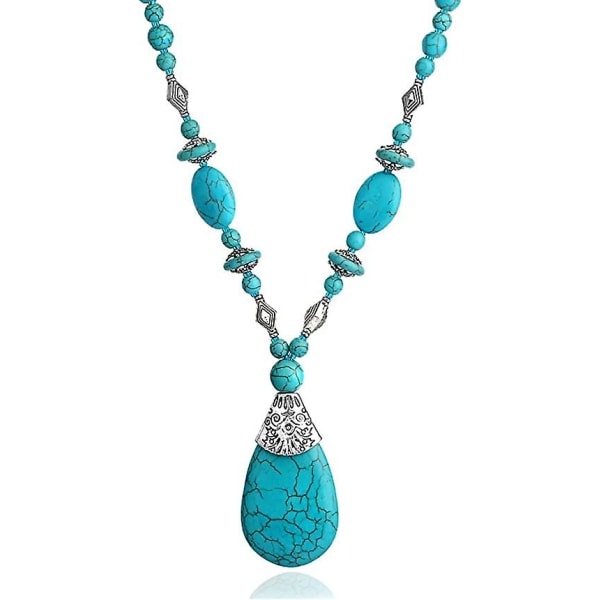 1 bit bohemisk turkos halsband för kvinnor västerländska smycken Bo