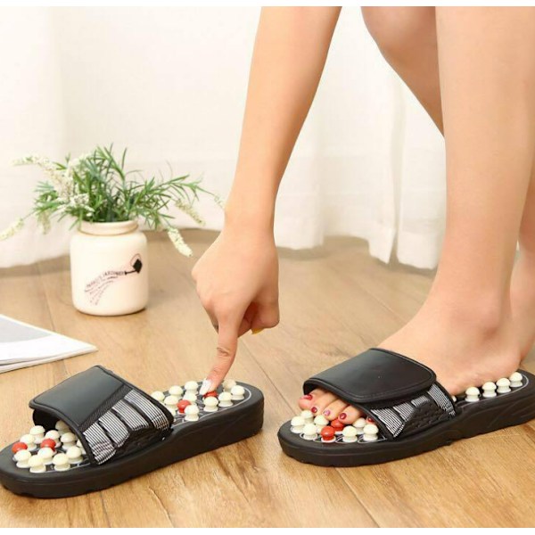 1 Par Tai Chi Roterende Massage-Tøfler med Runde Perler