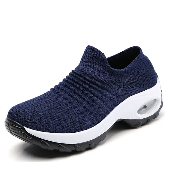 Store Størrelse Dame Air Cushion Fly Knit Sportsko Slip-on Sko Casual Sokker Sko lilla purple 44