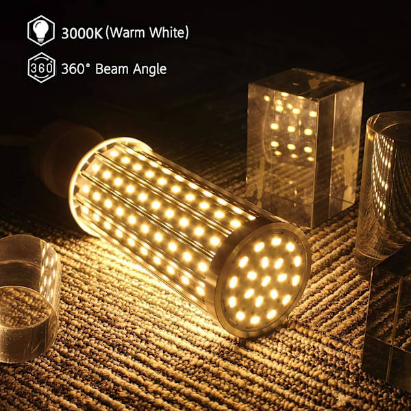 LED-lamppu E27 60W 3000K 5850LM 160X5730SMD Maissilamppu, 550W Tehokas Alumiininen Muuntajalamppu, LED-katulamppu, 360 Asteen Spottivalo