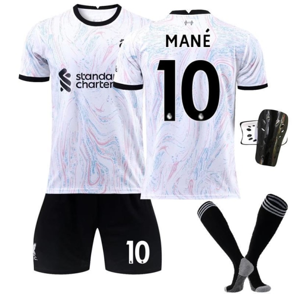 22-23 Liverpool udebanetrøje 11 Salah grå og hvid fodbolduniform dragt nr. 9 Firmino trøje med sokker Size 10 with socks #XS