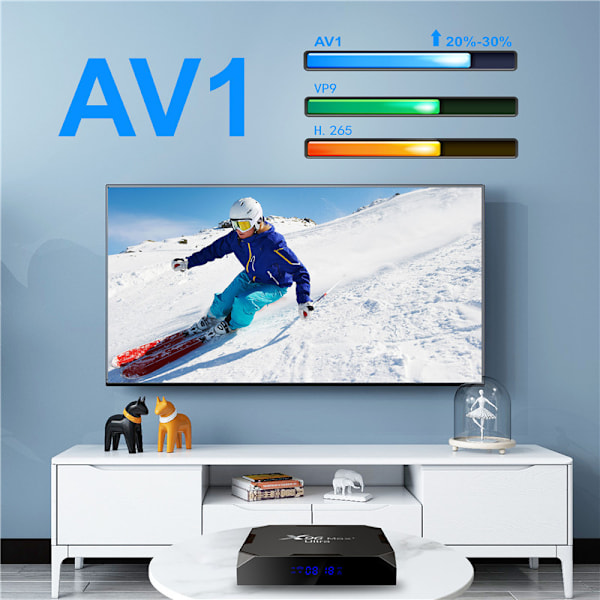 4 Gt 64 Gt X96 Max Plus Ultra TV-laatikko Android 11 Amlogic S905X4 2,4 Gt/5 Gt Dual WiFi BT4.0 USB3.0 Tukee AV1 H.265 8K 24fps 4K 60fps HDR Set Top Box EU EU 4GB 64GB