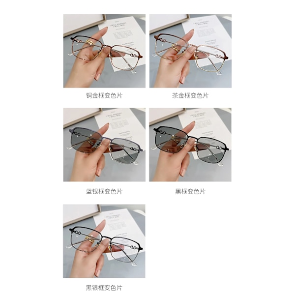 8254 Uusi kuuma myynti Retro Vintage valokromaattinen linssi Metalli Optinen Kehys Unisex Tietokone Silmälasit Anti Blue Light  Lasit BLUE SLIVER/PHOTOCHROMIC LENS optical glasses FRAME