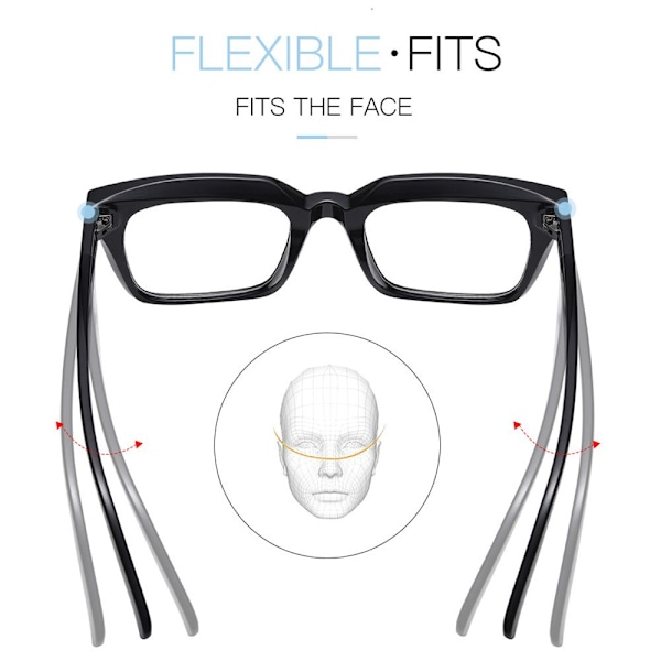Läsglasögon Presbyopia Glasögon TRANSPARENT STYRKA transpa transparent Strength +2.00-Strength +2.00