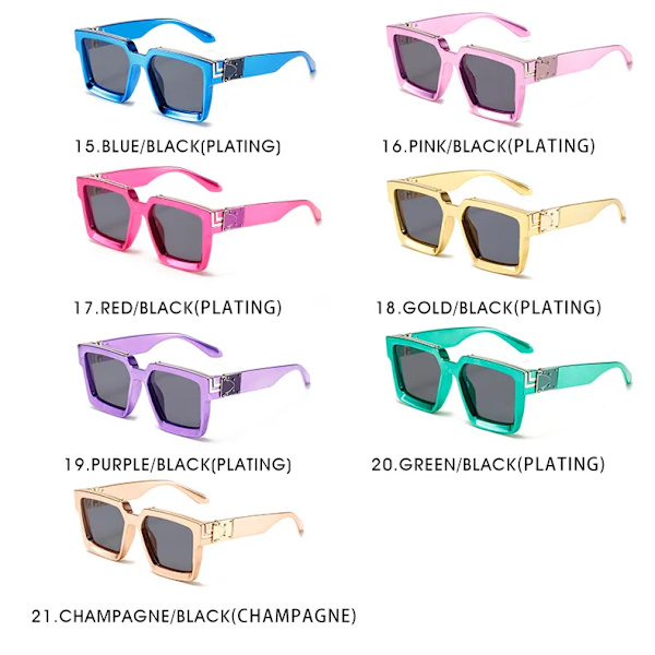HW 86229 Ylellinen brändisuunnittelija sävyt Punk Rock tyyli Mukautettu Ylisuuri Paksu Iso kehys Aurinkolasit Miljonääri Aurinkolasit Miehet C2 86229 Sunglasses