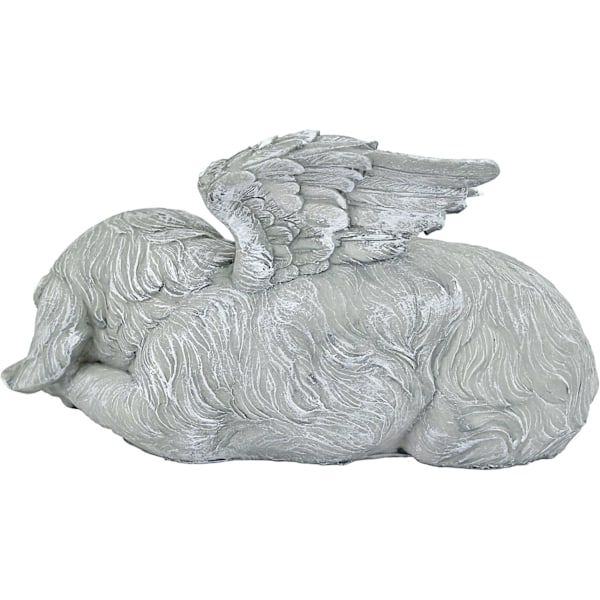 Mindehund Angel Hund Æresstatue Gravsted, 25,5 cm, Polyres