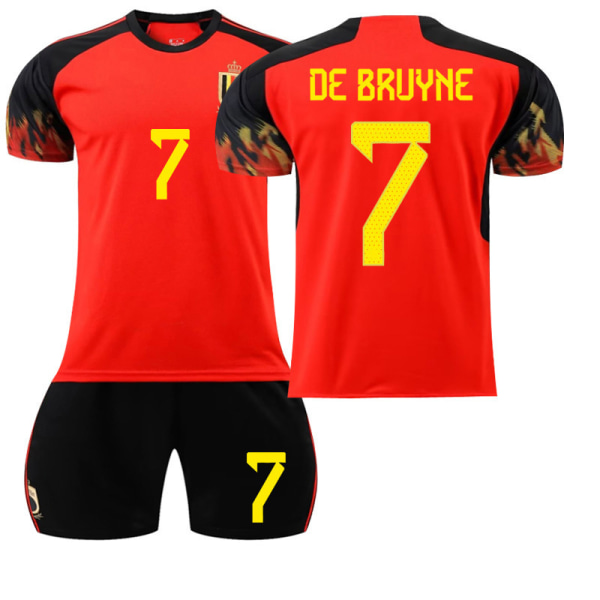 22-23 Belgien nytt hemmanummer 7 De Bruyne stjärna 9 Lukaku fotbollsdräkt 2022 VM-tröja 22-23 Belgium home number 7 28
