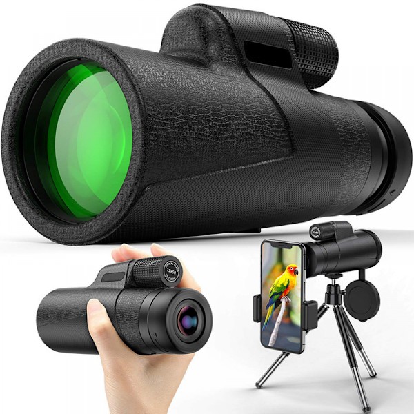 12X50 High Definition Monocular Telescope with Smartphone Ho