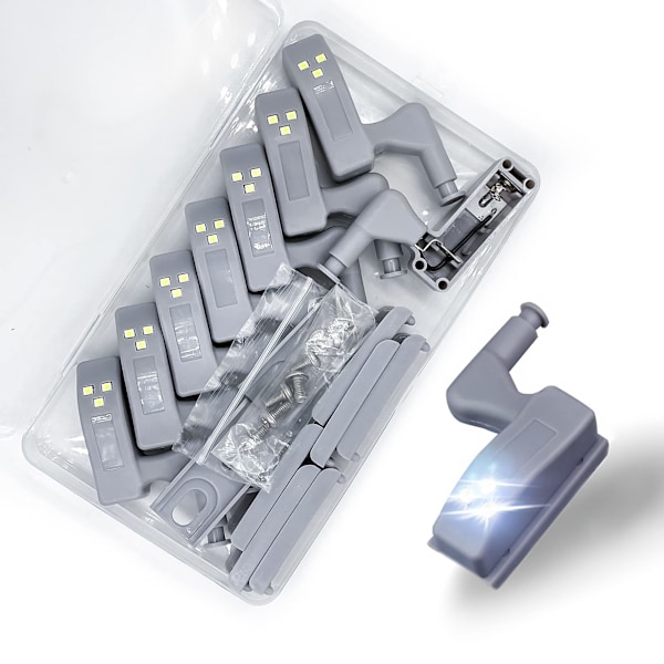 6/12 stk LED hengsel lys, 2024 Ny LED hengsel sensor lys, Universal LED skap hengsel sensor lys, Garderobe LED hengsel lys 12 pcs