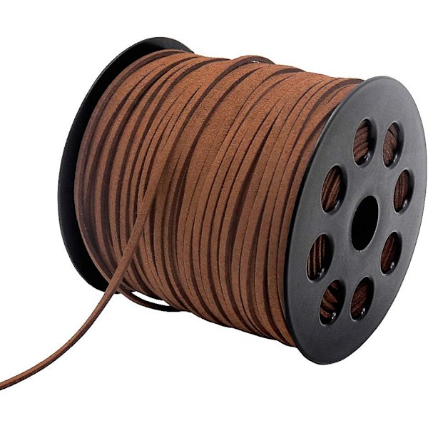 Mokkanauha 2,6 mm 100 jaardia Tekonahkainen nauha korujen rannekoruun Kaulakoruun Helminauhan valmistus DIY-askarteluun (Ruskea) 2.6mm light brown 2.6mm light brown