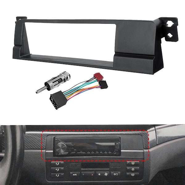 Bil 1 Din Radio Fascia Adapter Panel For 3 Serie E46 1998-2005 CD Dvd Stereo Ramme Installasjon Ki