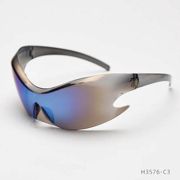 2024 Överdimensionerade solglasögon för kvinnor Mode UV400 En bit Polygon  Solglasögon för kvinnor Punk Goggle mansolglasögon C2 picture