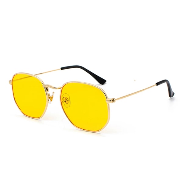 Kuusikulmainen metallirunkoiset aurinkolasit tukkumyynti UV400 aurinkolasit retro miehet naiset sävyt aurinkolasit C11 Gold/G15 green Classic style