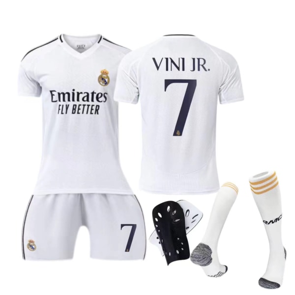 -Real Madrid hemmatröja 24-25 barn vuxen kostym fotbollströja No. 10 socks + protective gear XXL