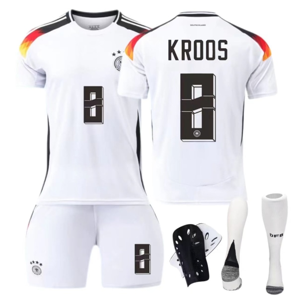 Europacup-Tyskland Hemmatröja Nr 6 Kimmich Nr 7 Havertz Barn Vuxen Dräkt Fotbollströja Size 8 with socks + protective gear 20