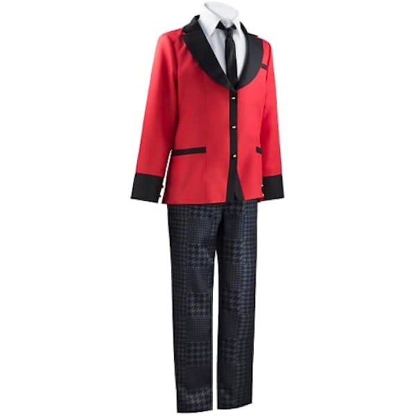 Anime Cosplay Kakegurui Ryota Suzui Kostyymi, Miesten Yhtenäiset Kouluasut Kostyymi Täydellinen Sarja Halloweenin Karnevaali Joulujuhliin (xl, punainen) M