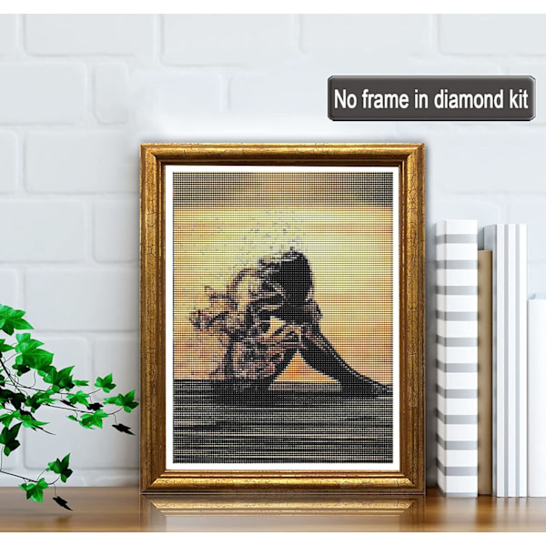 5D timanttimaalaussetti Yksinäinen surullinen nainen, DIY timanttitaidekauneus